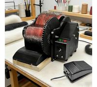Machine électrique de carde de laine, machine à carder à tambour en fibre de laine, machine à peigner la laine 50 W, avec pédale de pied, fonction avant et arrière, vitesse de peignage réglable