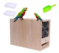 Machine électrique De Nettoyage De Graines d'oiseaux, Séparateur De Coquille Soufflée en Bois avec 2 Plateaux, Machine De Nettoyage des Grains pour Millet, Céréales Diverses