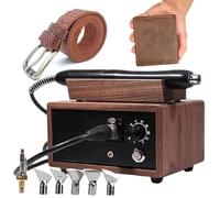Machine électrique de plissage des bords du cuir,machine repassage à chauffage électrique avec 5 têtes fer amovibles et contrôle température à 10 vitesses,chauffage d'estampage(Single)