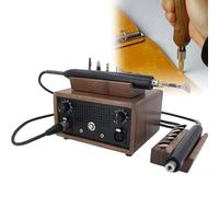 Machine électrique de plissage des bords du cuir,machine repassage à chauffage électrique avec 5 têtes fer amovibles et contrôle température à 10 vitesses,chauffage d'estampage(Double)