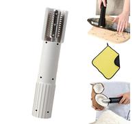 Machine électrique de râpe de noix de coco, broyeur portatif d'éplucheur de grattoir portatif en acier inoxydable rotatif anti-éclaboussures automatique sans fil(White)