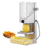 Machine électrique de trancheuse de pommes de terre Tornado, coupe-pommes de terre en spirale commerciale avec épaisseur réglable de 3 à 10 mm, machine à frire bou en acier inoxydable