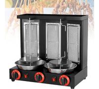 Machine électrique Shawarma Doner Kebab Rôtissoire Gyroscopique Verticale avec Réglage De La Température pour La Cuisine Domestique Commerciale, Black, L