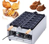 Machine électrique Taiyaki 3000W, gaufrier au poisson Taiyaki, moule à double poêle en forme de revêtement antiadhésif, for la maison, la cuisine, le dessert, la fête