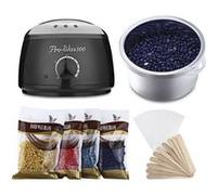 Machine épilation 500ml Pot à cire chauffage Noir + 4 cires + 10 papiers cirés + 10 bâtons Noir G