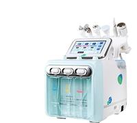 Machine faciale 6 en 1 à hydrogène et oxygène, appareil de beauté d'hydrodermabrasion pour un nettoyage en profondeur et un raffermissement de la peau, vert