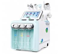 Machine faciale 6 en 1 à hydrogène et oxygène, appareil de soins de la peau pour un nettoyage en profondeur et un raffermissement de la peau, équipement de beauté du visage multifonction, vert