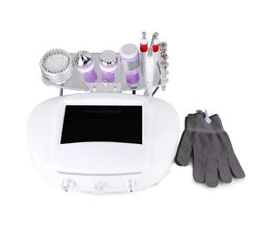 Machine faciale galvanisée professionnelle 5 en 1 : appareil de beauté microdermabrasion et ionophorèse pour un nettoyage en profondeur, une infusion de sérum et un raffermissement de la peau |