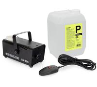 Showlite SN-400 Machine à fumée kit de fluide avec télécommande (seulement 3 minutes de préchauffage) - Effet de brouillard adapté aux discothèques - 5 litres de liquide à fumée inclus - Noir
