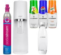 Machine gazéifiante - SodaStream - Terra - Bouteille 1L - 3 Sirops Pepsi 7Up Mirinda - Blanc