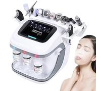Machine Hydrafaciale Professionnelle, Machine Faciale À Oxygène Et Hydrogène Avec Écran LCD De 8 Pouces Et 10 Têtes, Nettoyage Et Hydratation De La Peau, Favorise L'absorption De La Nutrition