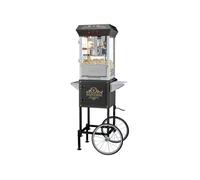 VEVOR Machine à pop-corn avec chariot 850W, bol 227 g (48 tasses), verre trempé, style cinéma, noir