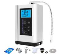 Machine ionisatrice d'eau alcaline pour la maison Valeur de pH 3,5-10,5 7 paramètres de qualité de l'eau Orp jusqu'à ±550mv 8000 litres par filtre Teneur en hydrogène jusqu'à 1300ppb, argent (White )