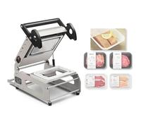 Machine manuelle de scellage de plateaux alimentaires - Design à pression manuelle pour emballage commercial à emporter, efficace pour les steaks et les aliments cuits, 7 à 8 joints par minute