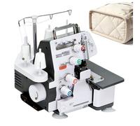 Machine Overlock/Surjeteuse Avec Pied & Longueur De Point Réglables | 12 Points Overlock | Haute Vitesse 1300 Ppm | Compatible 3 & 4 Fils | Machine Domestique Pour Tissus Extensibles & Ourlets