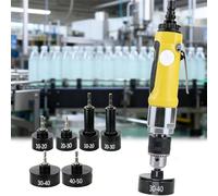 Machine pneumatique de capsulage de bouteilles, outil de capsuleuse à vis portable avec 6 têtes, vitesse maximale 2500 tr/min, compatible avec les bouchons de bouteilles Φ10-50 mm, solution