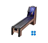 VEVOR Machine de Skeeball 271 cm, Jeu d'Arcade Rouler et Marquer Classique, avec Marqueur Électronique LED, Son, Retour Automatique de Balle, 4 Balles Incluses, Jeu Rouler Boules pour Arcade