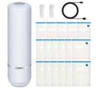 Machine Pour Mise Sous Vide Alimentaire | Outil De Soudage Mini Avec 15 Sacs Réutilisables,Scelleuse de Sachets Mini,Pour Famille Amis Maison Cuisine Intérieur