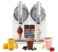Machine professionnelle à glace et à granité 7 en 1, avec double récipient de 2 L, pas besoin de glace, smoothies en 18 à 25 minutes, for un usage commercial