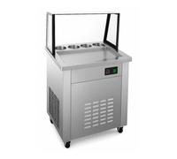 Machine professionnelle à glaces roulées - 720 mm - Plaque réfrigérée - 4 bacs - 1000 W (LED)