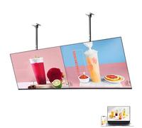 Machine Publicitaire Suspendue, éCran D'Affichage NuméRique 32-55″, Prise en Charge De L'éCran Partagé + WiFi + Minuterie, Restaurant/Café/Laiterie/Panneau D'Affichage Mural,2PCS-50in