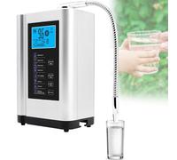 Machine Purificateur D'eau, Ioniseur D'eau, Jusqu'à +400~-500Mv Orp, Eau Acide Alcaline Ph3.5-10.5, Système De Filtration D'eau Alcaline Domestique, 8000Litres Par Filtre, Réglages D'eau(Silver)