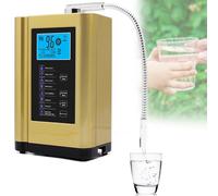 Machine Purificateur D'eau, Ioniseur D'eau, Jusqu'à +400~-500Mv Orp, Eau Acide Alcaline Ph3.5-10.5, Système De Filtration D'eau Alcaline Domestique, 8000Litres Par Filtre, Réglages D'eau(Gold)