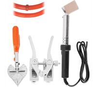 Machine Souder pour Courroies Rondes En PolyuréThane, Soudeuse Courroies Rondes avec Fer Souder éLectrique TempéRature RéGlable 150-400°C Ciseaux D'Angle Et Fer Souder pour RéParations,150W