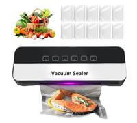 Machine Sous Vide Alimentaire 120W, Appareil Mise Sous Vide Automatique, avec Fonction d’Aspiration Externe & Stérilisation UV, Scelleuse Sous Vide Puissante 65KPA avec 10 Sacs