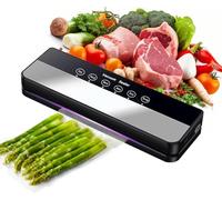 Machine Sous Vide Alimentaire 5 en 1, Appareil Sous Vide Alimentaire avec Mode Sec et Humide, 10 Sacs Sous Vide Inclus, Emballeur Sous Vide la Cuisine et la Conservation,Noir (SandyBrown)