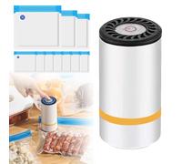 Machine Sous Vide Alimentaire,Mini Machine à Emballer Sous Vide Portable avec 15 Sacs Réutilisable,Pompe à Vide Alimentaire Cuisine Automatique,Mini Sous Videuse Alimentaire pour Conservation Aliment