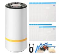 Machine Sous Vide Alimentaire, Portable avec 15 Sacs Réutilisables Mini Appareil Mise Sous Vide Alimentaire USB pour Stockage Cuisson Conservation Aliments Appareils de Mise Sous Vide Cuisine Compact