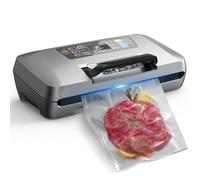 Machine Sous Vide Alimentaire Professionnelle 95 kPa, 12 en 1 Sous Videuse Alimentaire avec Rangement pour Sacs, Coupe-sac Intégré, 1 Rouleaux de sac et 10 Sacs Prédécoupés