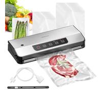 Machine Sous Vide Alimentaire, Reemix 8-en-1 Machine de Mise Sous Vide avec Aspiration Puissante de 65 KPA, Machine Sous Vide avec Coupeur Intégré, 20 Sacs Sous Vide & Tuyau d'Accessoire