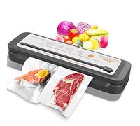 Machine sous vide MegaWise | Puissance d'aspiration de 80 kPa, design compact avec coupe-aliments intégré | Compatible avec les aliments secs, humides et aqueux | Sachets de démarrage inclus (argent)