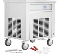 Machine SucceBuy pour frire des rouleaux de glace, grande poêle carrée de 19,7 x 19,7 pouces, en acier inoxydable, avec compresseur et racloir