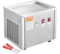 Machine SucceBuy pour rouleaux de glace frits, acier inoxydable, poêle de 11 x 9,5 pouces, avec compresseur et 2 racloirs pour de délicieuses friandises congelées
