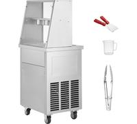 Machine SucceBuy pour rouleaux de glace frits, poêle carrée pour frire la crème glacée (35,4 x 35,4 cm). Machine commerciale pour rouleaux de crème glacée en acier inoxydable avec compresseur et 2 rac