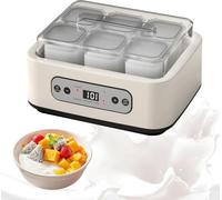 Machine Yaourt Maison 1-99h Programmable Famille | Acier 304, 6 pots verre 250ml, minuterie 1-99h, silencieux 45dB, pour idÃ©al famille