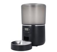 Machines d'aliments Automatiques pour Chats, Contrôle Simple Construction Robuste Facile à Assembler 4L Cat -Cat-Food Dispensateur Time-Controlled Dual Power Alimentation pour à la Maison (Prise UE)