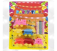 Machines de course Aereoplanini et Train porte-bougies pour décoration gâteau d'anniversaire fête avec de jolies bougies colorées fête décorations (Trrenino)