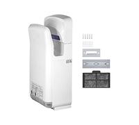 Machines de sèche-mains Jet à grande vitesse automatique Lame matériau robuste sécurisée double face for salle bain multicolore toutes saisons Résistant à la Corrosion(blanc)