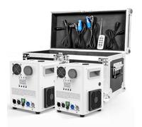 Machines pyrotechniques 800 W, 2 machines DMX Cold Spark blanches avec chauffage à résistance Flightcase pour fêtes, Noël, DJ, mariages, événements sportifs