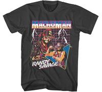 Macho Man Randy Savage Lightning Bolts Retro Mens Smoke Short Sleeve T Shirt 80s Wrestling Graphic Tees Manches Courtes(Small)