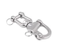 Mâchoire à mousqueton pivotante à mâchoire, manille à voile à dégagement rapide à mâchoire pivotante pour voilier Spinnaker Drisse 316 en acier inoxydable(128mm)