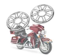 MACHSWON 1 paire de coques chromées pour haut-parleur de moto de 15,2 cm, carénages audio 3D pour haut-parleur arrière de moto, 1998-2013 compatible avec Harley Touring Electra Glide, argenté