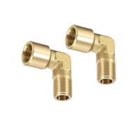 MACHSWON 1 raccord de tuyau en laiton coudé à 90 degrés - G1/8 mâle vers G1/8 femelle, connecteur fileté étanche pour plomberie et CVC