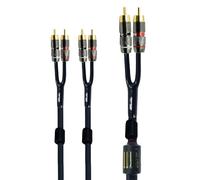 MACHSWON Câble répartiteur RCA blindé de 0,6 m pour caisson de basses audio vidéo 2 mâles vers 4 mâles double haut-parleur Y adaptateur connecteur cordon d'extension plaqué or 24 carats