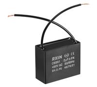 MACHSWON CBB61 Condensateur de ventilateur de plafond 2 uF 450 V CA 25/70/21 ±5 % 50/60 Hz Cylindre 36,5 x 16 x 29,5 mm avec 2 fils Condensateurs à film en polypropylène métallisé