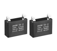 MACHSWON CBB61 Lot de 2 condensateurs de ventilateur de plafond 4 uF 450 V CA 40/70/21 ±5 % 50/60 Hz Cylindre 47 x 17,5 x 34,5 mm avec double insert condensateurs à film polypropylène métallisé